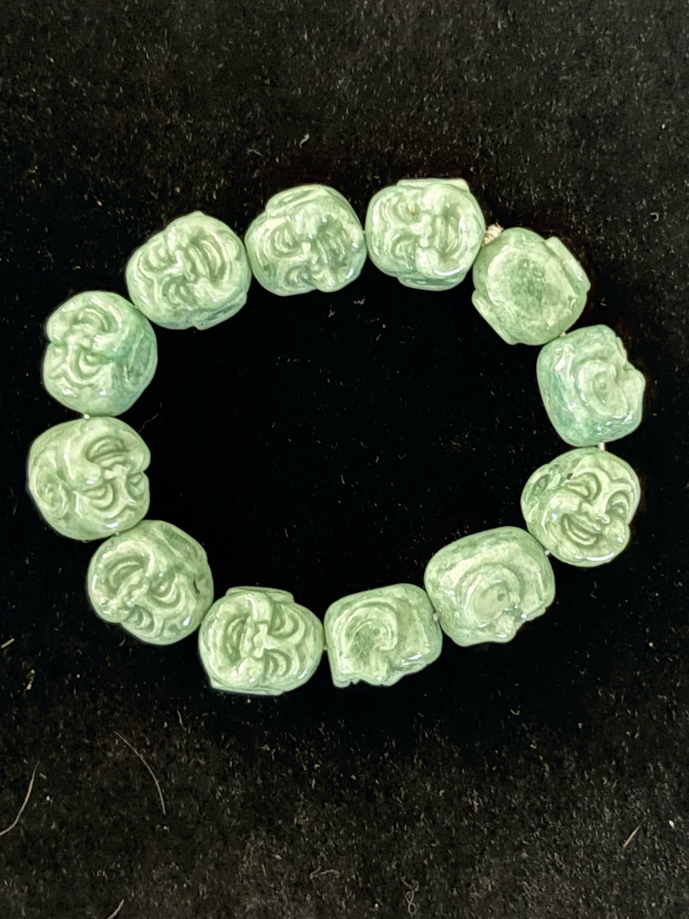 Green Buddha Bead Stretch Bracelet - Classic Women Jewelry